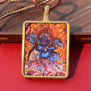 胖东来同款不动明王吊坠钛钢唐卡大黑天黑财神佛牌项链男女职场转 吉祥天母【幸福、财富】