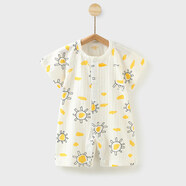 英氏【央妈推荐】婴儿连身衣夏季薄款0幼儿夏季服饰短袖纯棉1岁新生儿 太阳 36cm 59码