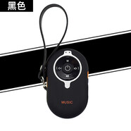 何健弓蓝牙音箱充电小型随身听晨练MUSIC插卡迷你音响 黑色-收藏店铺（挂绳） 官方标配