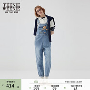 Teenie Weenie【天丝混纺】小熊女秋季元气时尚牛仔连体长裤背带裤 中蓝色 L (170)