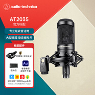 铁三角（Audio-technica）AT2035BK 电容麦克风 直播K歌 专业录音 心型指向 大型振膜 外置声卡 卡侬接口 电脑K歌麦克风