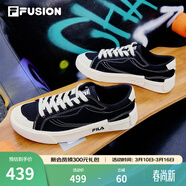 FILA FUSION斐乐男鞋POP帆布鞋潮牌男子潮流板鞋街拍运动休闲鞋男 黑-BK 44.5