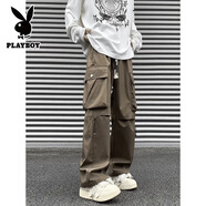 花花公子（PLAYBOY）冲锋机能裤子男春秋季美式工装防泼水防风伞兵休闲长裤 K729绿色 XL （建议120-140斤）