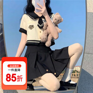 澄壳浩浩女童jk套装女学生学院风甜美服装日系水手学生短袖百褶裙夏天服装 上衣+裙子 关注+领带 160 S 【建议60-90斤】