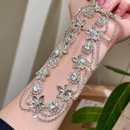 妙饰佳人高级感锁骨链夸张颈链新娘满钻多层项链女设计轻奢小众结婚配饰品 满钻花朵多链条项链 无规格