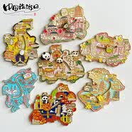 咏幻文创冰箱贴磁贴城市青岛重庆 地图苏州流沙款+金属磁吸冰箱贴