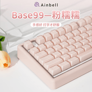 AINBELL【Base99-粉糯糯】客制化机械键盘三模无线蓝牙有线女生高颜值键盘办公打字手感好粉色送女生礼物 Base99-粉糯糯【星光透明】三模热插拔 贝儿轴【肌无力-32g触发】/三模连接热插拔