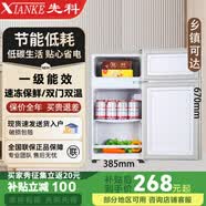 先科双门冰箱家用速冻保鲜双温一级能效轻音省电小型电冰箱迷你出租房 双门35升/速冻保鲜/一级能效