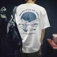 凡客诚品（VANCL）【雷军同款】厚重的棉短袖恤在夏季香港风格的男士时尚印花时尚在 300克纯棉凉感白色 S