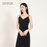 哥弟（GIRDEAR）26四季通用法式蕾丝V领吊带内搭时尚打底背心130190 黑色 XL 5码