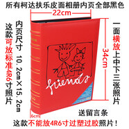 何佳功扶乐皮面相簿4R6寸300张相册本插页式家庭生日影集送留言 6寸300张大红手拉手 不可放6寸过塑照片 50