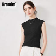 Bramim国际一线品牌立领无袖针织背心女修身显瘦2026春装新款女士内搭上 黑色 S 155/80A