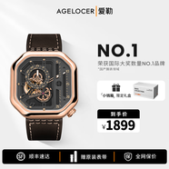 爱勒 AGELOCER原创赛车表时尚男士镂空机械手表高端国表大表盘送男友生日礼物 赛车表5803D2-玫金