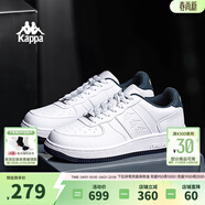 Kappa卡帕男鞋板鞋男春季新款厚底小白鞋子男百搭休闲鞋情侣跑步运动鞋 经典白/海昌蓝 35