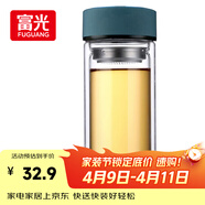 富光 男女士双层玻璃杯 高硼硅泡茶杯 茶水分离水杯带茶隔杯子500ml