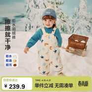 迷你巴拉（minibala）【拒水】羽绒男女童宝宝羽绒裤冬三防保暖背带裤子