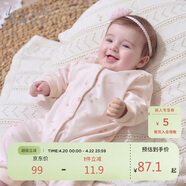 戴维贝拉新生儿爬服女宝宝春装连体衣婴儿棉哈衣包屁衣