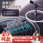 金运 V20声卡直播设备全套麦克风录音套装话筒唱歌手机蓝牙电脑无线变声器电容麦全民K歌抖音快手 入门级【声卡全套+无线麦克风】-免调试