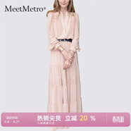 MeetMetro玛依尔法式仙女连衣裙女2026春新款高端气质纯欲风裙子礼服长裙 藕粉 S