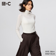 优衣库女装HEATTECH EXTRA WARM混纺高领T恤/长袖9%羊绒478954 478954/30浅米色 M
