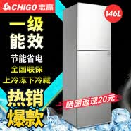 志高（CHIGO）【送货上门】 小冰箱双门小型电冰箱 家用小冰箱双开门冰箱宿舍租房办公室冷藏冷冻迷你节能冰箱 146L银色双门【一级能效】上冷冻下冷藏