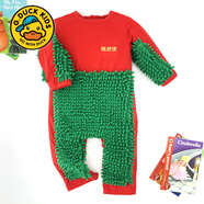 G.duck小黄鸭婴儿爬行服宝宝拖地爬爬服儿童连体衣服春秋冬装懒人擦地薄 圣诞露手露脚   80cm 17斤以下