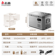 志高车载冰箱压缩机制冷车家两用冷藏冷冻12v24v宿舍迷你小型电冰箱 【星光银】 车家两用 双仓带语音 39升