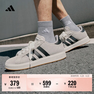 adidas「面包鞋」GRAND COURT BASE 00s休闲低帮板鞋男女阿迪达斯   奇迹矾土棕/黑色/汉玉白   40