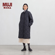 MUJI女式 蓬松棉服绗缝大衣 外套女款女装棉衣25年冬季 BD10MA5A 黑色 XL (165/92A)