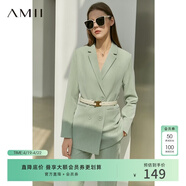 AMII女装2026职业西服套装女夏季新款休闲外套时尚西装两件套 抹茶绿(西装) M (160)