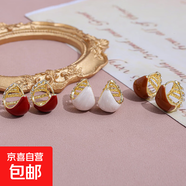 经典滴油锆石U型提篮耳环复古港风轻奢时尚高级感耳扣女INS风耳饰 白色滴油锆石耳环