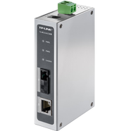 普联（TP-LINK）工业级单模单纤光纤收发器SC接口光电转换器20公里IP30防护DIN导轨壁挂安装TL-MC111A工业级