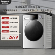 松下（Panasonic）Xtra蔓越莓 10KG滚筒洗衣机全自动 温水泡沫净 变频省电XQG100-N1R3