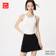 优衣库Bra短背心女装/加杯背心辣妹风条纹拼色带胸垫内搭473989 00 白色 XS