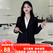 梵奥格（FANAOGE）小个子西装套装女生西装一整套大学生答辩面试工作服正装职业装 [黑色西服]单件 带垫肩 L 【建议110-120斤】 急件当日发-联系客服可顺丰