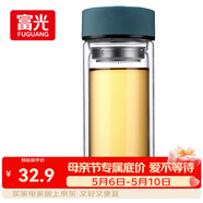 富光 男女士双层玻璃杯 高硼硅泡茶杯 茶水分离水杯带茶隔杯子500ml