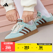 adidas「T头鞋」VL COURT复古休闲板鞋德训鞋男女阿迪达斯轻运动   浅闪光蓝/棕色/淡绿 (推荐女生买小半码)   37