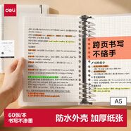 得力（deli）【价同618】A5/60张活页本笔记本作业本可拆卸学生加厚线圈本记事本大容量透明方格HA560-6