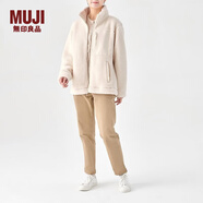 MUJI MUJI 男女通用 羊羔绒拉链夹克 春秋柔软摇粒绒外套  格雷系 浅米色 S-M（170cm）
