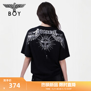 BOY LONDON【暗黑罗盘】夏情侣款短袖权杖印花炸街潮牌T恤N01906 黑印银N01906 经典升级款 M