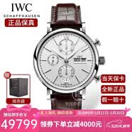 万国（IWC）瑞士手表 柏涛菲诺系列日历星期计时自动机械男表 IW391027棕皮银盘42mm