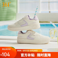 361°运动女鞋春夏季复古厚底增高小白鞋休闲板鞋舞蹈鞋682426611-5