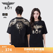 BOY LONDON【暗黑罗盘】夏情侣款短袖权杖印花炸街潮牌T恤N01906 黑印金N01906 经典升级款 M