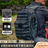 5.11（TACTICAL SERIES ）户外耐磨登山包511战术背包通勤突击rush12小时双肩背包56561 24小时-37L容量/黑灰色