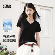 森马（Semir）凉感T|短袖T恤女夏纯色V领正肩吸湿速干抑菌2026上衣109326100002