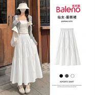班尼路（Baleno）蛋糕半身裙女夏高腰遮肉显瘦小白裙韩系气质温柔含内衬仙女A字裙