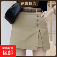 纯棉休闲短裤女2026夏装新款韩版百搭时尚显瘦a字裤松紧腰裙裤子 卡其色【无腰带】 L 【建议100-115斤】