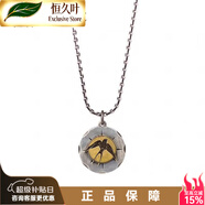 恒久叶999纯银燕子硬币吊坠欧美风做旧圆牌中性男女项链男潮ins小 复古燕子银色吊牌+链子55cm老凤 简约包装