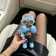 【仅娃衣】蔡大伯的女儿14cm娜塔莎衣服网红爆款娜塔莎黑娃替换装 仅娃衣-14cm娜塔莎蓝色八彩耳机毛线衣+眼镜 适合14cm