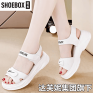 鞋柜（shoebox）品牌凉鞋女夏季2026新款软底百搭不累脚高档上档次运动妈妈沙滩鞋 白色 37